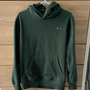 Green Fleece Hoodie with Gold Logo